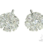 14K White Gold Diamond Stud Flower Earrings 16801 - Image 1