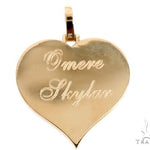 14k Yellow Gold Custom Photo Heart Pendant 1 Inch 64640 - Image 3