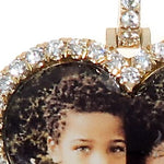 14k Yellow Gold Custom Photo Heart Pendant 1 Inch 64640 - Image 4