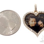 14k Yellow Gold Custom Photo Heart Pendant 1 Inch 64640 - Image 5