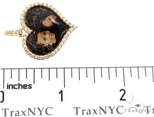 14k Yellow Gold Custom Photo Heart Pendant 1 Inch 64640 - Image 7
