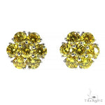 Yellow Diamond Flower Earrings (Lab) 68174 - Image 1