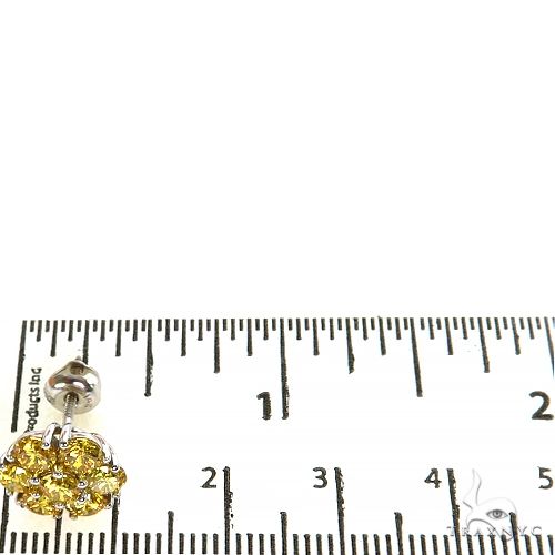 Yellow Diamond Flower Earrings (Lab) 68174 - Image 4