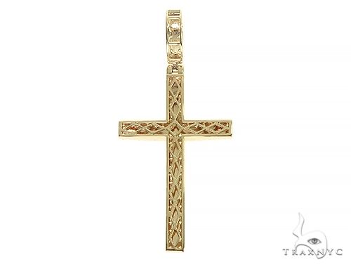 14K Gold 2 Row Diamond Cross 66175 - Image 3