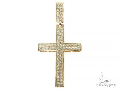 14K Gold Diamond Cross Pendant 66176 - Image 1