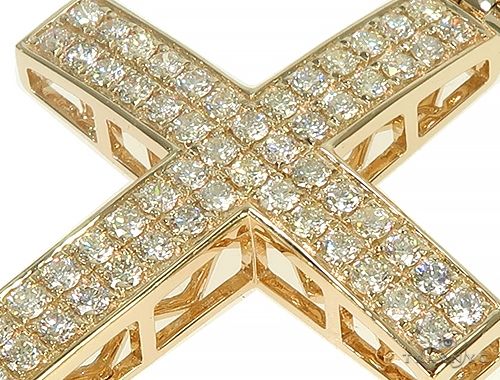14K Gold Diamond Cross Pendant 66176 - Image 4