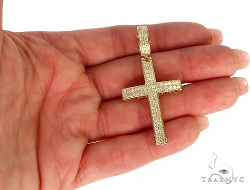 14K Gold Diamond Cross Pendant 66176 - Image 5