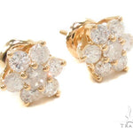 Yellow Gold Medium Flower Earrings 36003 - Image 3