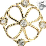 Yellow Gold Round Cut Bezel Prong Diamond Key Pendant 23907 - Image 3