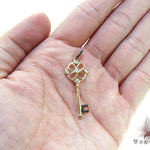 Yellow Gold Round Cut Bezel Prong Diamond Key Pendant 23907 - Image 5