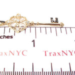 Yellow Gold Round Cut Bezel Prong Diamond Key Pendant 23907 - Image 7
