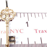 Yellow Gold Round Cut Bezel Prong Diamond Key Pendant 23907 - Image 8