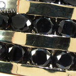 Yellow Gold Round Cut Channel 3 Row Black Diamond Ring 24764 - Image 3