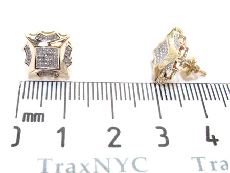 10K Gold Round Cut Prong Diamond Earrings 23391