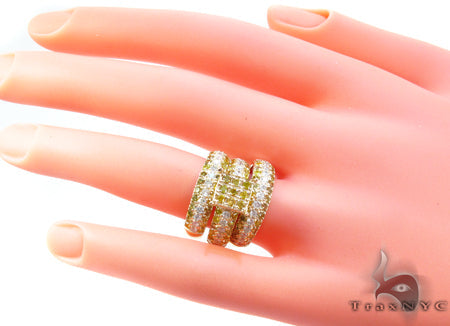 Yellow Gold Round Cut Prong Diamond Ring Set 24825 - Image 14