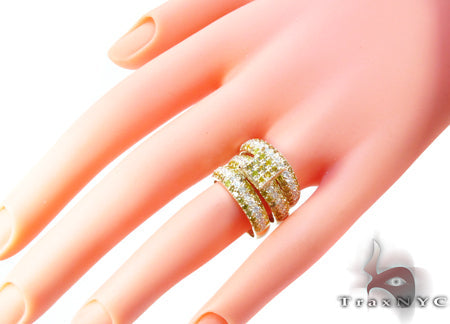 Yellow Gold Round Cut Prong Diamond Ring Set 24825 - Image 15