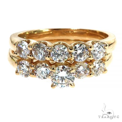 Yellow Gold Round Solitaire Ring Set 2969 - Image 3