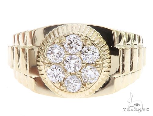 Yellow Gold Timepiece Solitaire Ring 65067 - Image 2