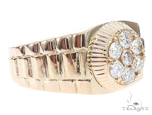 Yellow Gold Timepiece Solitaire Ring 65067 - Image 3