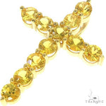 Yellow Round Cut Sapphire Cross 67204 - Image 3