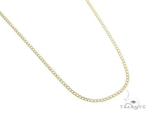 Mens 10k Hollow Yellow Gold Curb Chain 22 Inches 2.4mm   47074 - Image 2