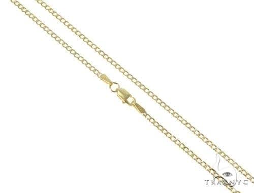Mens 14k Solid Yellow Gold Curb Chain 16 Inches 2.1mm   47126 - Image 1