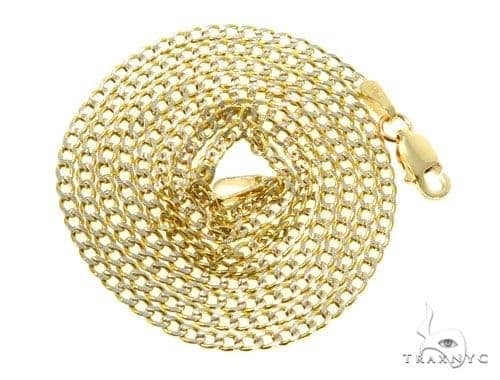 Mens 14k Solid Yellow Gold Curb Chain 16 Inches 2.1mm   47126 - Image 4