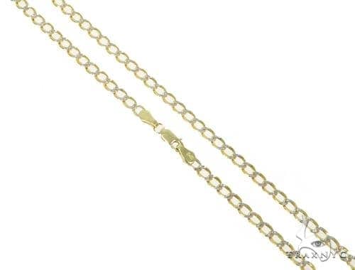 Mens 14k Solid Yellow Gold Curb Chain 28 Inches 3.7mm   47133 - Image 1