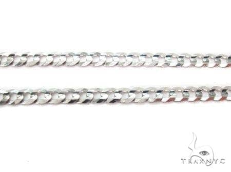 Mens 14k Solid White Gold Curb Chain 22 Inches 4.6mm   47170 - Image 2