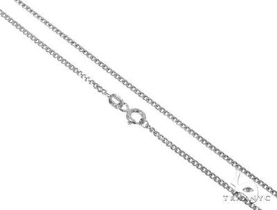 Mens 14k Solid White Gold Curb Link Chain 18 Inches 2mm   47182 - Image 1