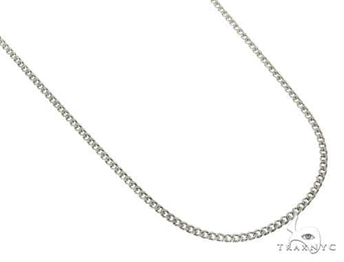 Mens 14k Solid White Gold Curb Chain 22 Inches 2mm   47184 - Image 2