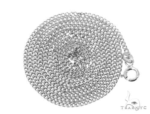 Mens 14k Solid White Gold Curb Chain 22 Inches 2mm   47184 - Image 4
