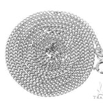 Mens 14k Solid White Gold Curb Chain 18 Inches 1.7mm   47186 - Image 4