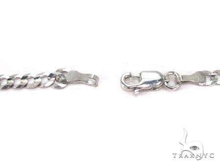Mens 14k Solid White Gold Curb Chain 20 Inches 3mm   47190 - Image 4