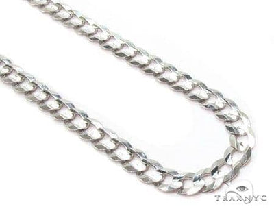 Mens 14k White Gold Solid  Curb Chain 3.6mm 26 Inches    47194 - Image 1