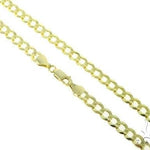 Mens 10k Hollow Yellow Gold Curb Link Chain 22 Inches 6.5mm   47198 - Image 1