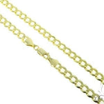 Mens 10k Solid Yellow Gold Curb  Link Chain 24 Inches 7.2mm   47282 - Image 1