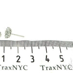 14K White Gold Diamond Stud Flower Earrings 16801 - Image 5