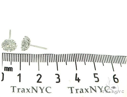 14K White Gold Diamond Stud Flower Earrings 16801 - Image 5