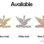 14K Gold Prong Diamond FreeBird Self Made Charm Pendant 63091 - Image 7