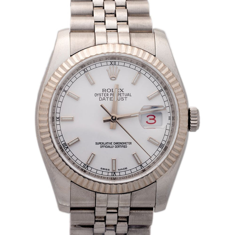 Rolex Datejust 36mm 116234 White Dial w/Red Cyclops Jubilee Bracelet ULTRA RARE 69723 - Image 2