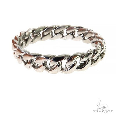 .925 Silver 4-5mm Miami Cuban Link Ring 67412 - Image 1