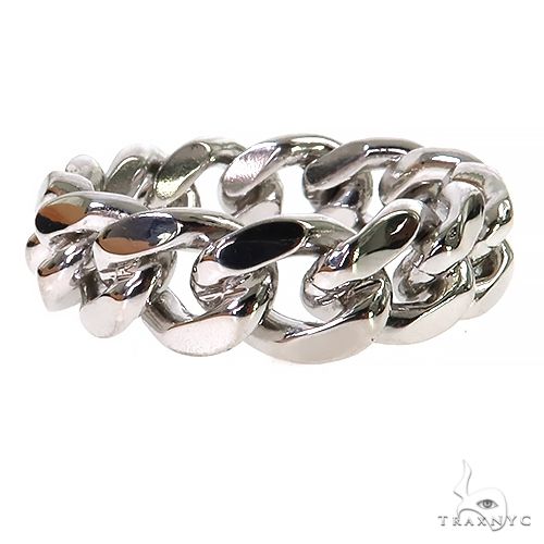 .925 Silver 6-8mm Miami Cuban Link Ring 67413 - Image 1