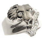 .925 Silver African Lion Face Ring 66469 - Image 2