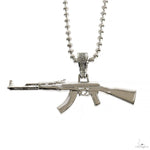 .925 Silver Ak 47 Pendant Moon Cut Chain Set  70058 - Image 1