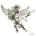 .925 Silver Baby Angel With Ak Gun Pendant 69797 - Image 2
