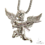 .925 Silver Baby Angel With Ak Gun Pendant Set 69800 - Image 3