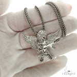.925 Silver Baby Angel With Ak Gun Pendant Set 69800 - Image 5