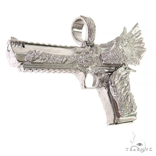 .925 Silver Desert Eagle Gun Pendant Large 69153 - Image 2