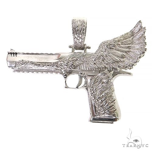 .925 Silver Desert Eagle Gun Pendant Small 69121 - Image 1